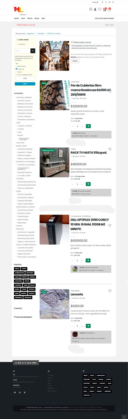 Mercado Local: Online shop